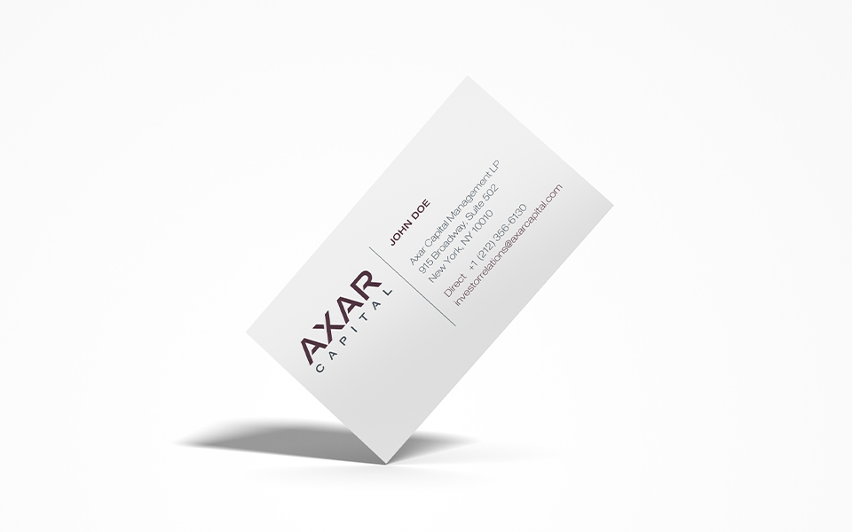 Axar business card sample