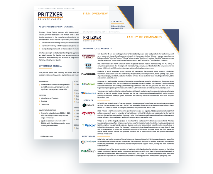 Pritzker factsheet sample
